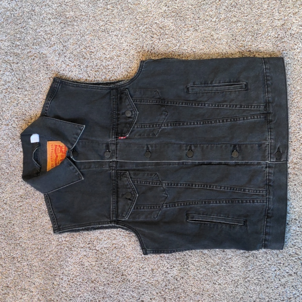 Levi's Men's Denim Jean Trucker Jacket Vest EUC Size M Medium